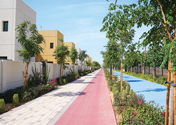 Sharjah Sustainable City ... strategic placement of trees creates a cooler and more pleasant environment and a pedestrian-friendly neighbourhood.